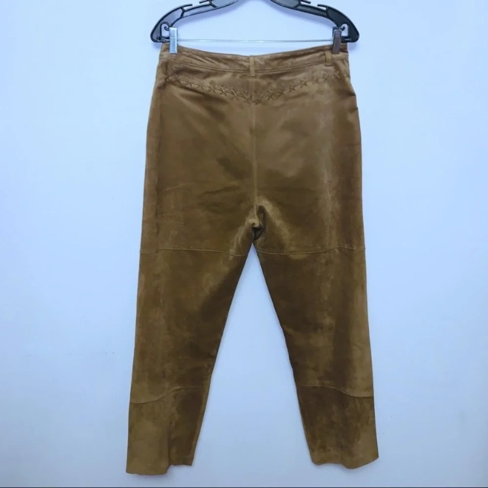 EUC 100% Leather Vintage Jones New York Lace Up Suede Leather Pants